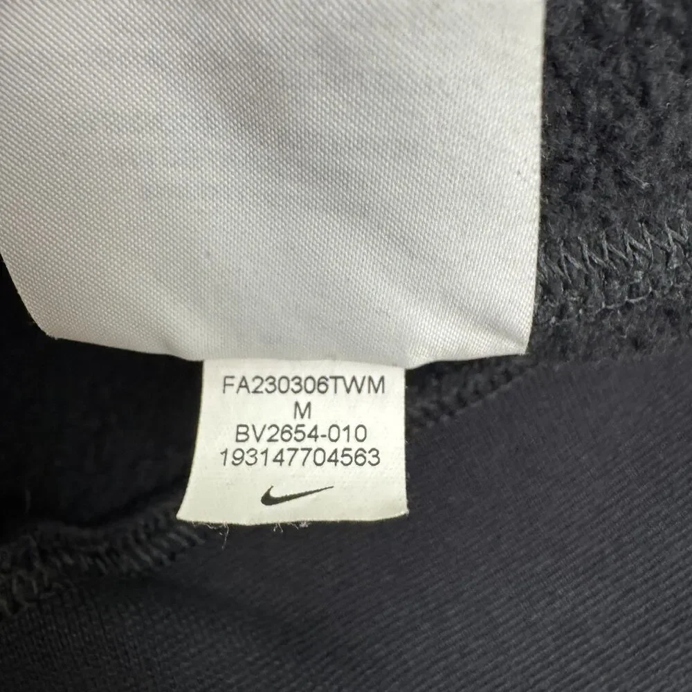 Nike Fleece Pullover Hoodie Sweatshirt Mens Medium Black Swoosh Logo Activewear